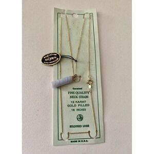 Vintage 12K GF African Natural Blue Lace Agate Necklace 18" L